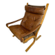 Belle chaise vintage Westnofa modèle Siesta par Ingmar Relling. Chaise Siësta en cuir. Belle patine.