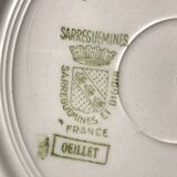 Lot de 4 assiettescreuses Digoin Sarreguemines modèle œillets