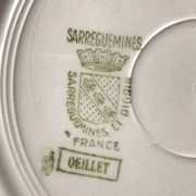 Lot de 4 assiettescreuses Digoin Sarreguemines modèle œillets