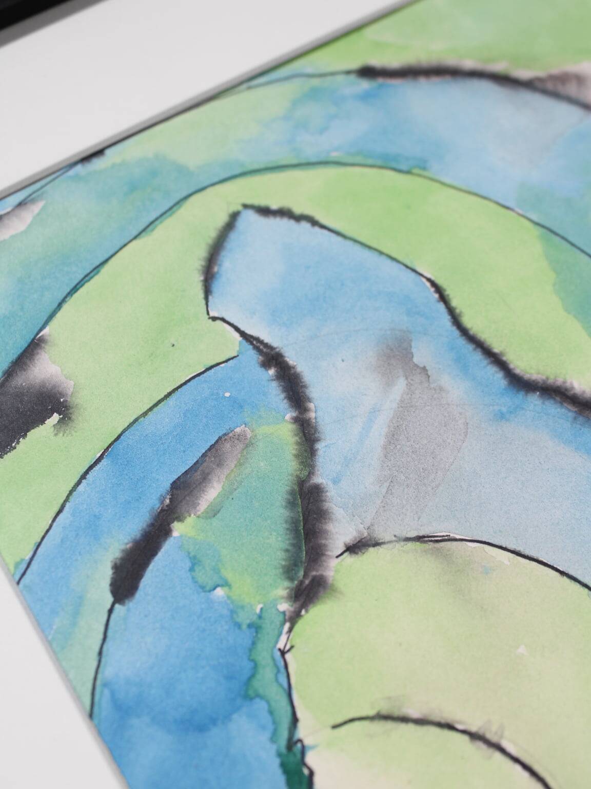 Abstract Still Life #3, 32x32cm, Watercolour, Ink