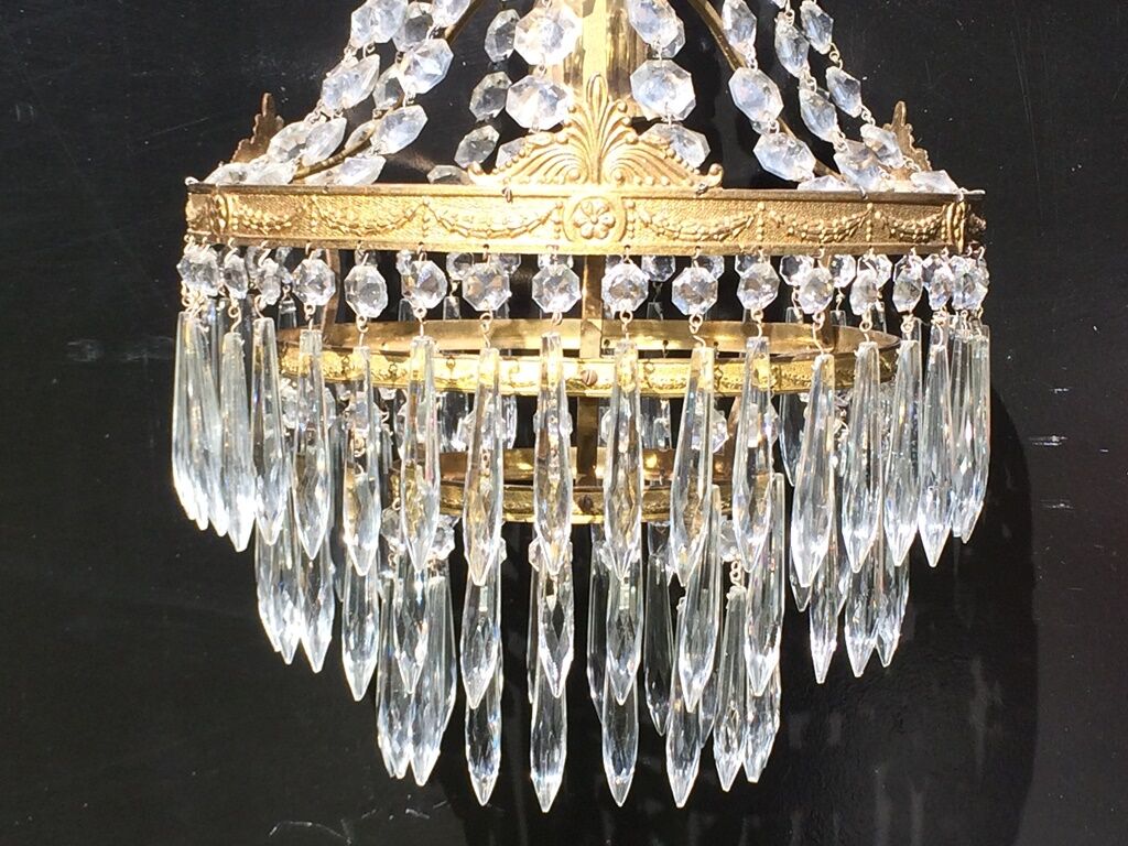 Grapefruit Hot Air Balloon Chandelier * Hollywood Regency * 50s
