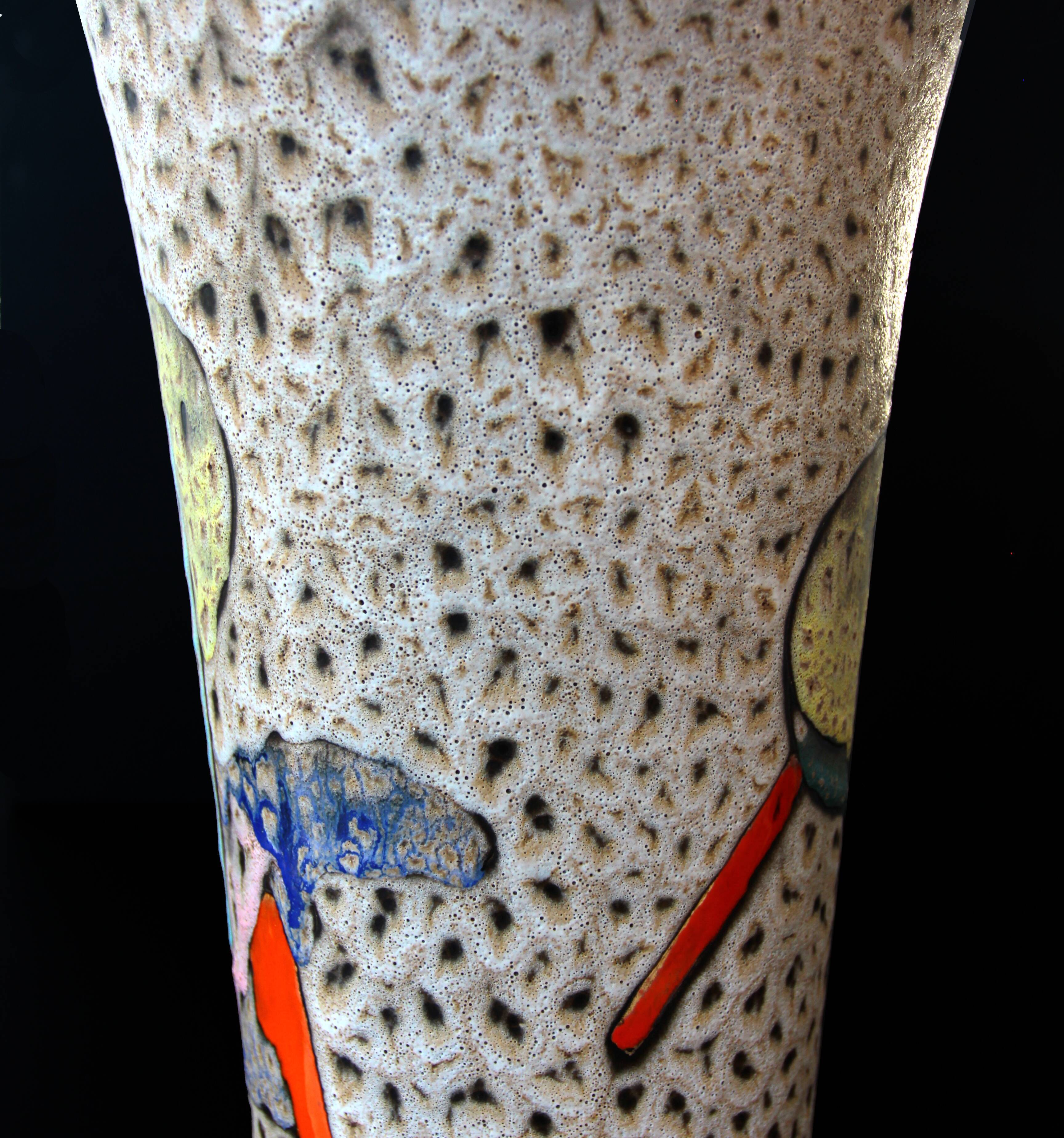 Large free-form abstract vase by Marius Bessone (Vallauris), c. 1950