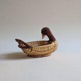 Duckling-shaped wicker basket