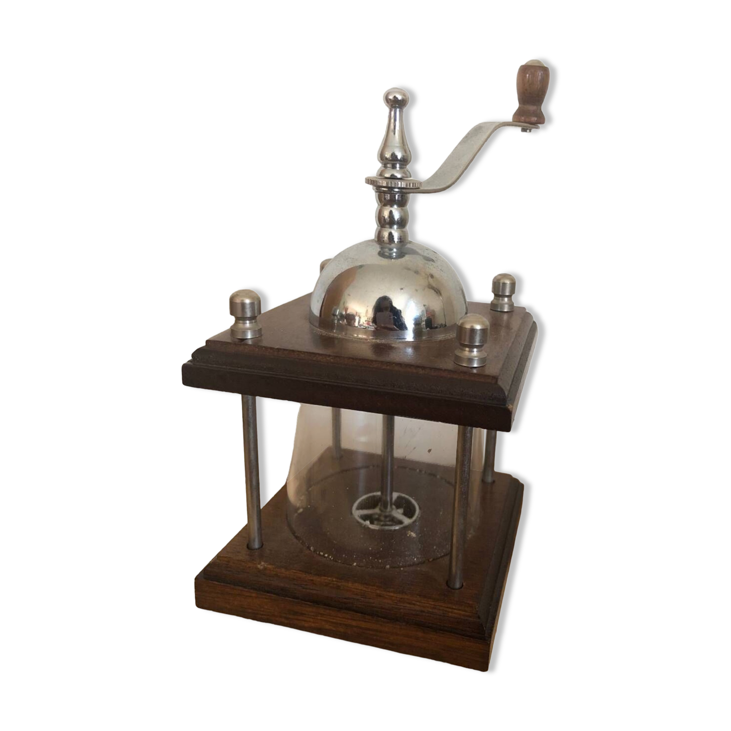 Small old manual pepper or spice mill