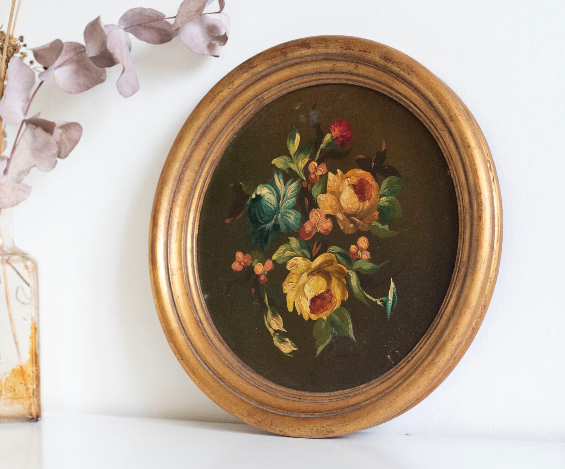 Lot de 3 tableaux bouquet de fleurs