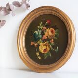 Set of 3 paintings bouquet of flowers