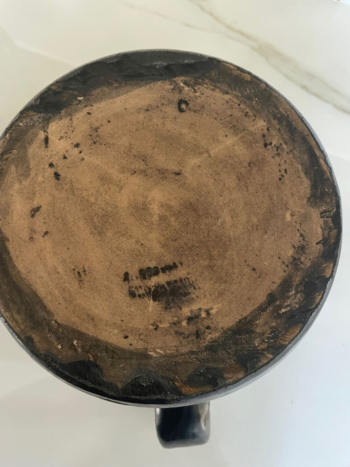 Black ceramic covered pot – Vallauris, 1950s