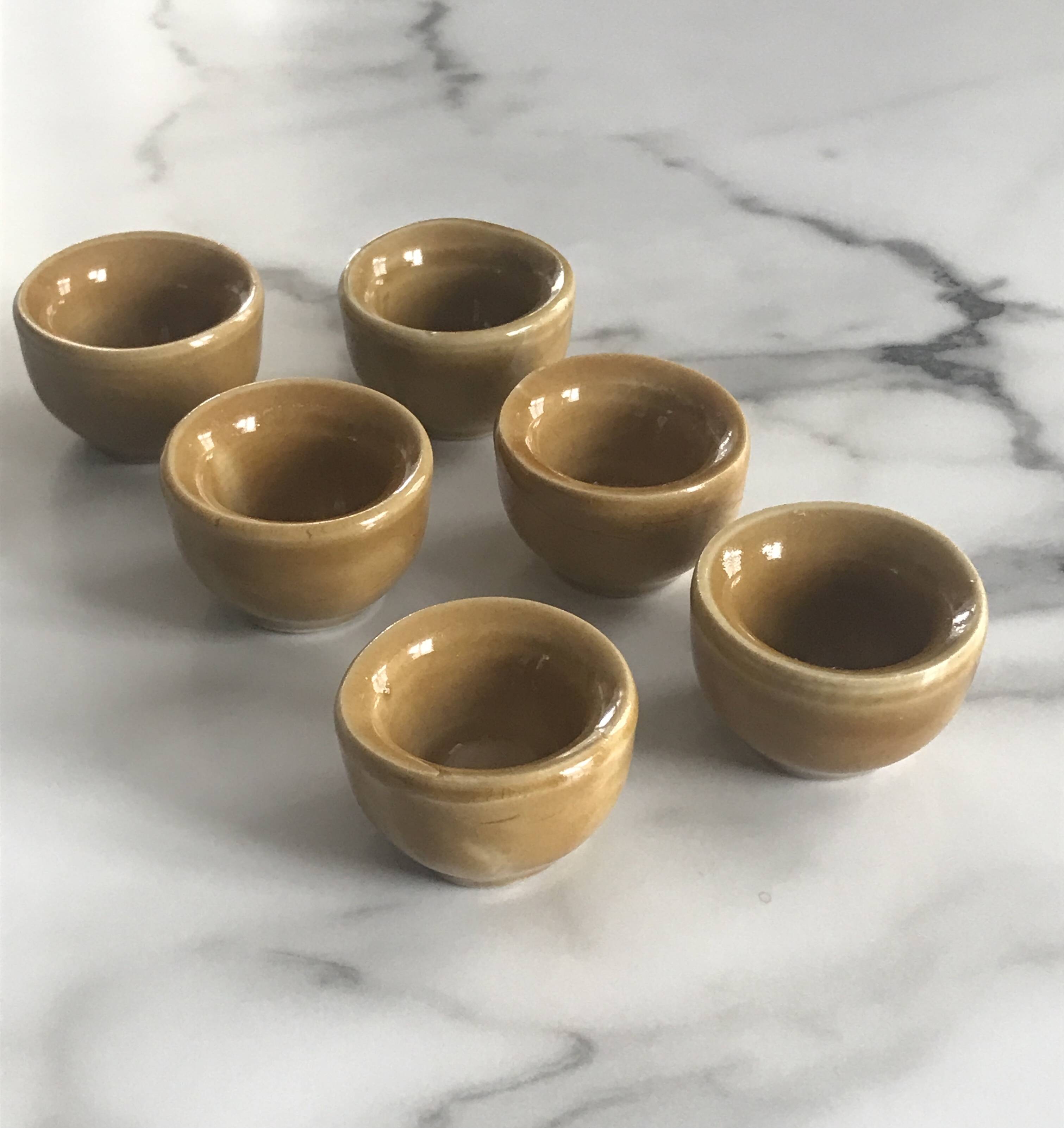 Set of 6 small ceramic candle holders