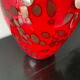 Vase Murano vintage rouge avec paillettes d or