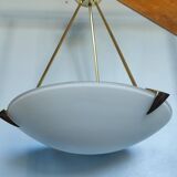 Suspension en verre et laiton design vintage