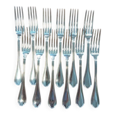 Set of 12 silver-plated forks