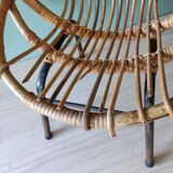Chair armchair shell child steel rattan bamboo vintage