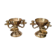 Pair of solid brass calyx candlesticks