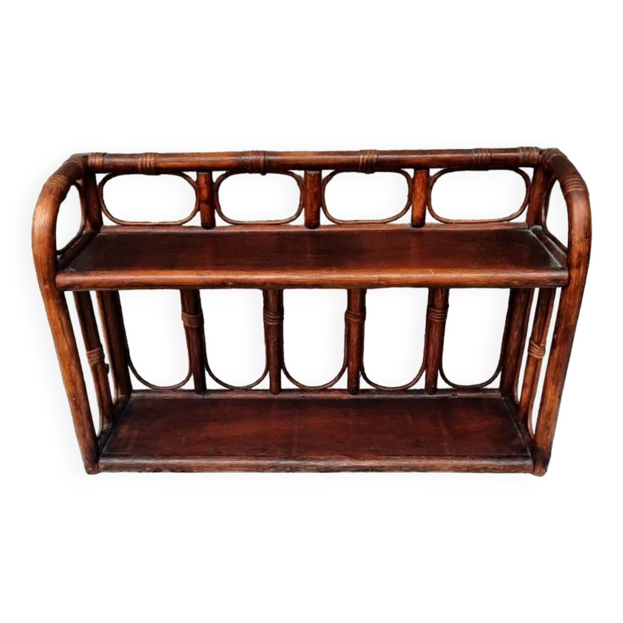 Vintage bamboo wall shelf
