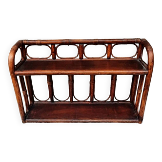 Vintage bamboo wall shelf