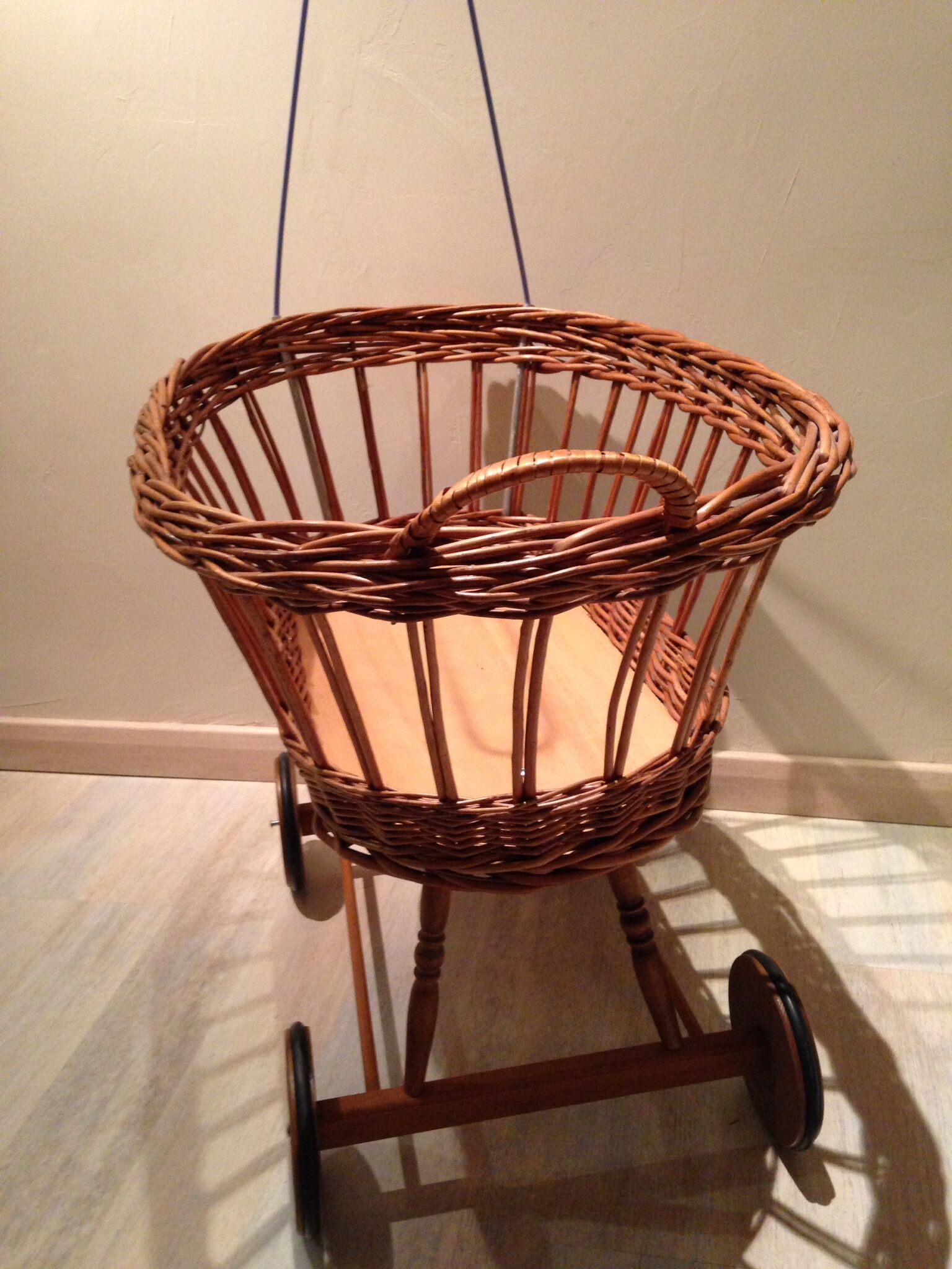 Wicker doll cradle