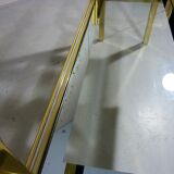 Italian glass & brass side table 1970