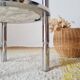 Table d'appoint en marbre et chrome, Italie années 70
