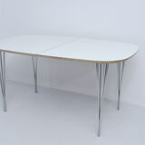 Danish Extendable Elliptical Dining Table by Haslev No 04, White
