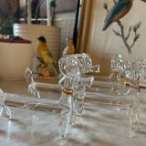 Blown glass dog knife holder