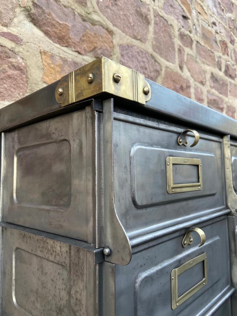 Industrial Archiving Cabinet 30 valves Strafor 1920s