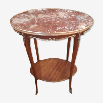 Mahogany and marble side table