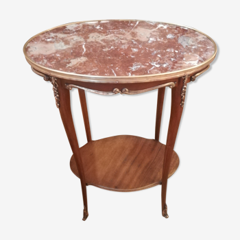 Table d'appoint en acajou et marbre