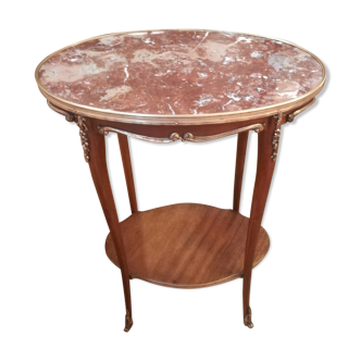 Mahogany and marble side table