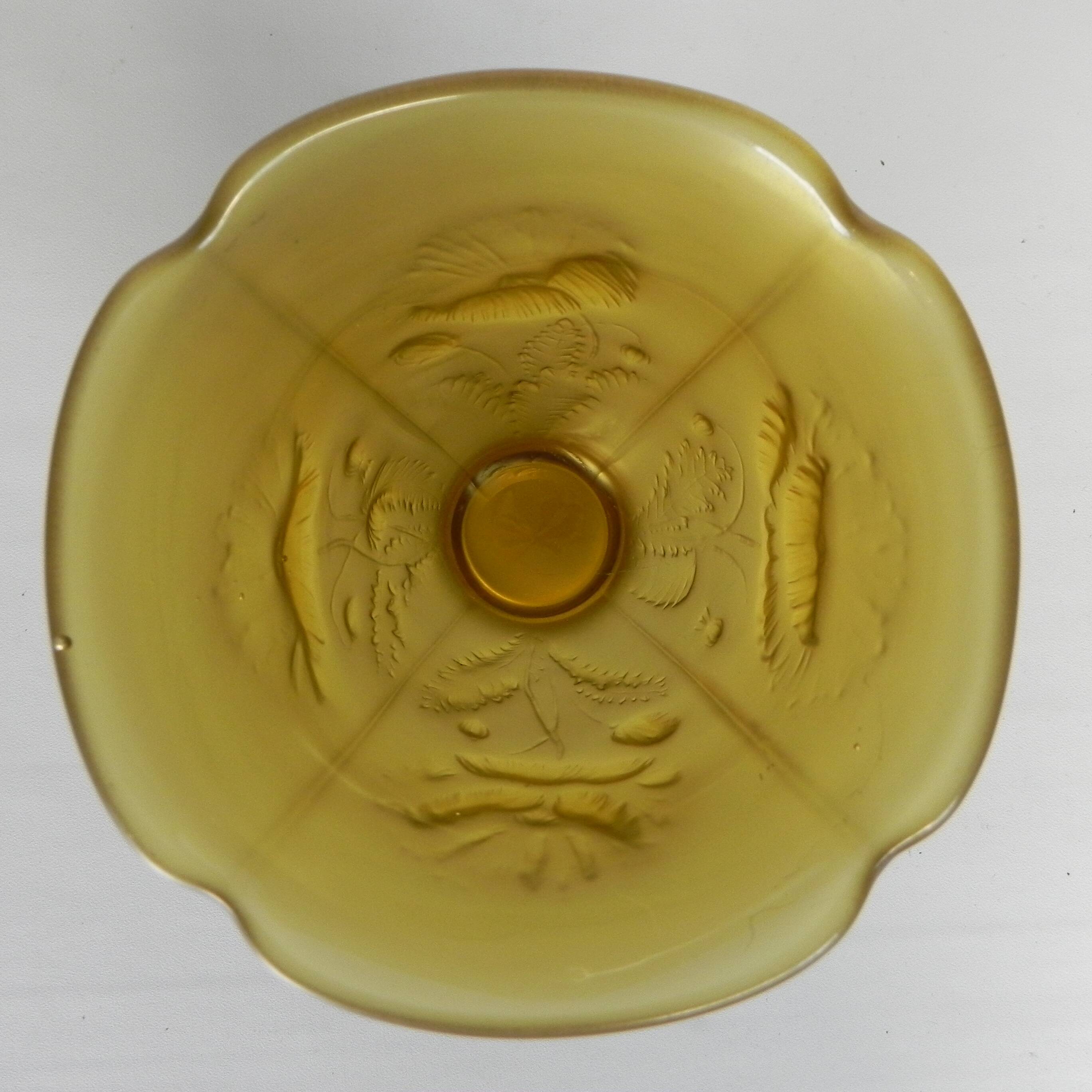 Pressed glass vase Inwald Barolac, model "Floral" 1960s