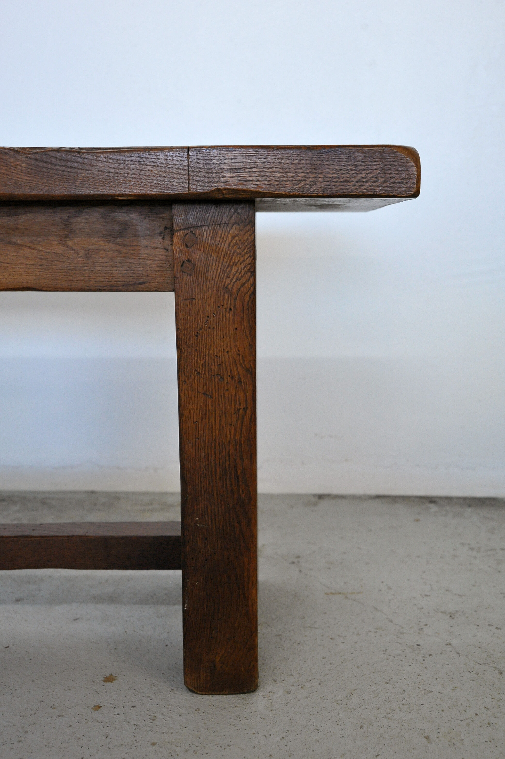 Minimalist bench made of solid chestnut wood - 50s