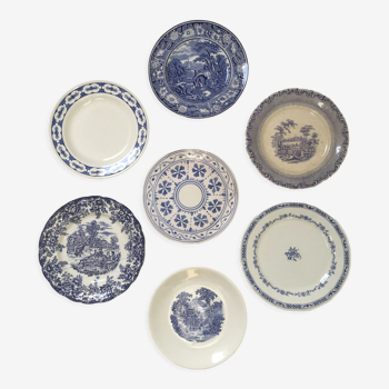 Assiettes plates dépareillées