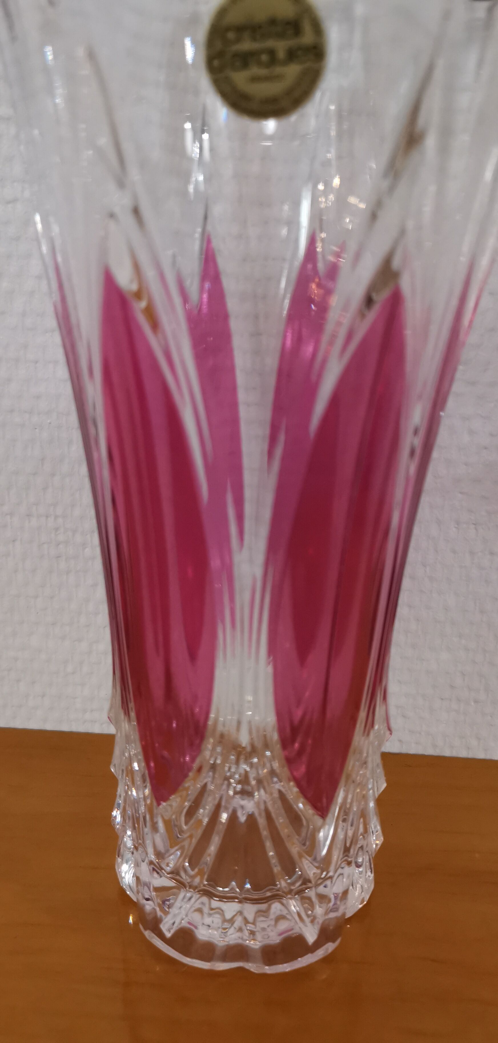 Arques crystal vase model Châtelet rosé