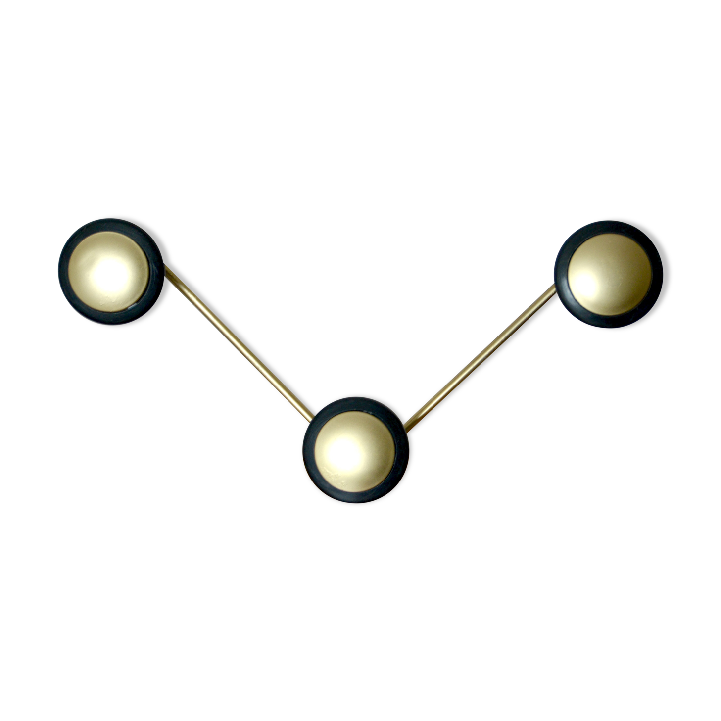 Coat rack, coat hook in gold metal and head black bakelite