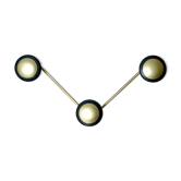 Coat rack, coat hook in gold metal and head black bakelite