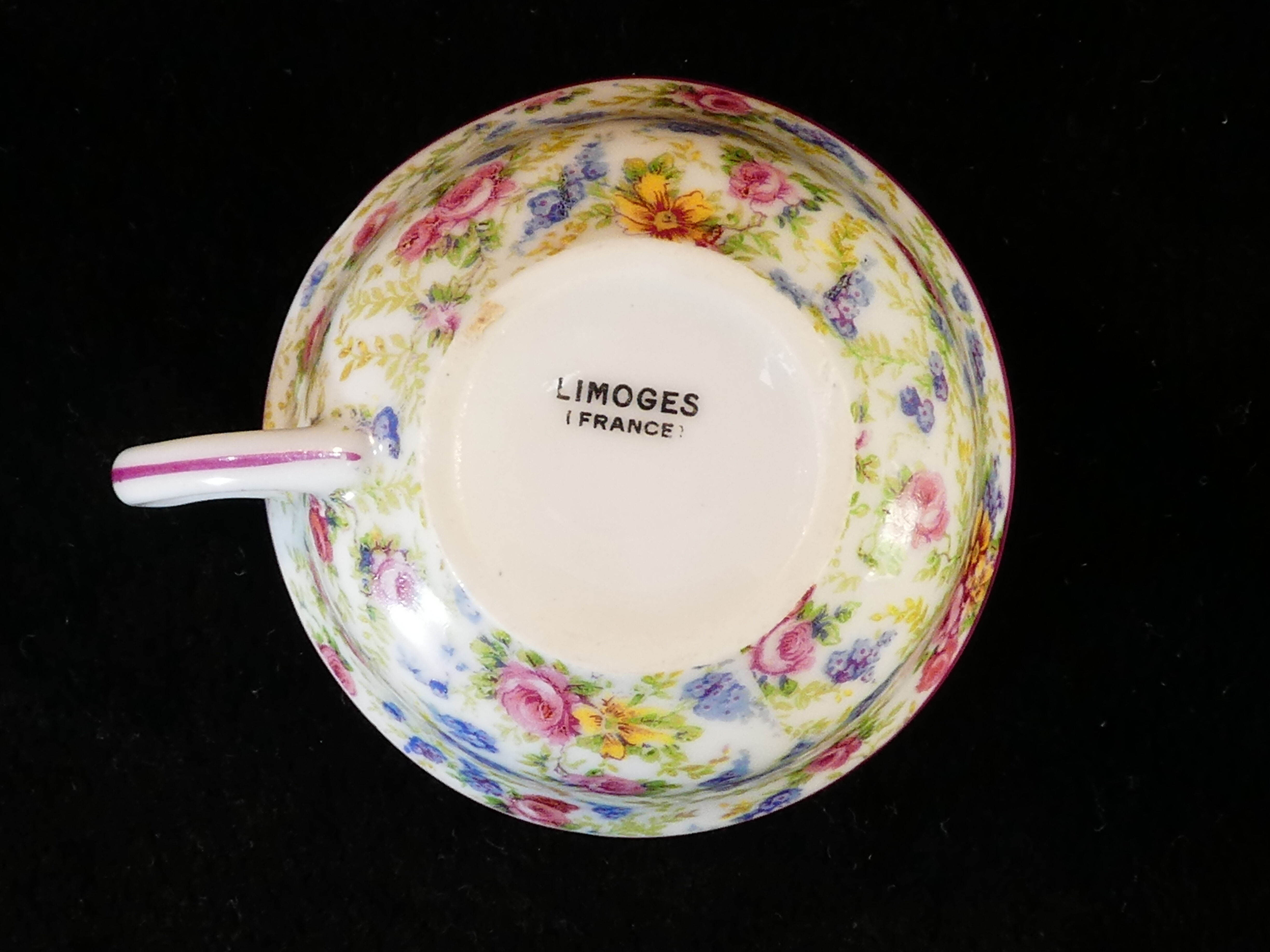 9 porcelain coffee cups from limoges haviland decorated with flowers circa 1930