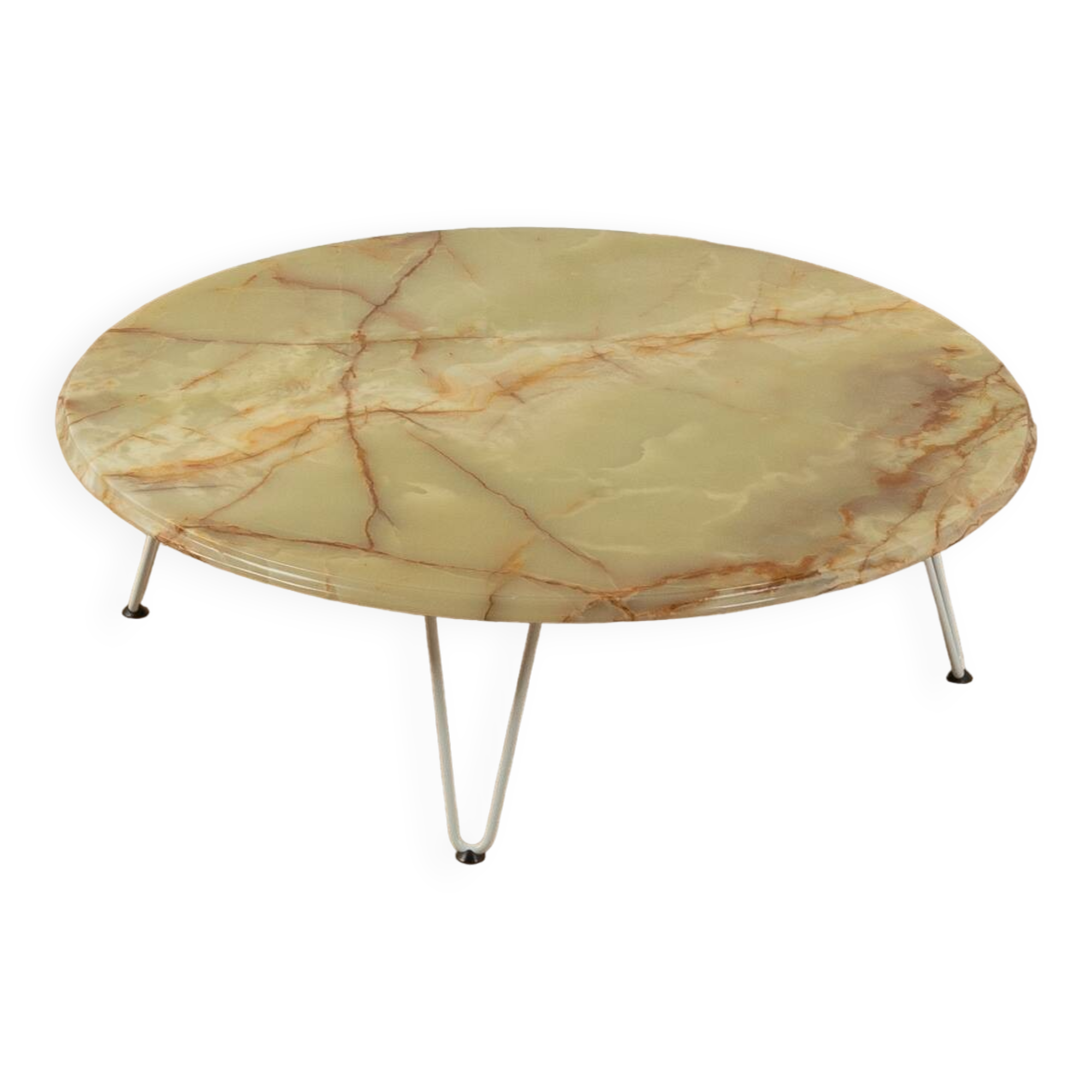 Table basse en onyx des années 60, Ø 100 cm