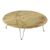 Table basse en onyx des années 60, Ø 100 cm