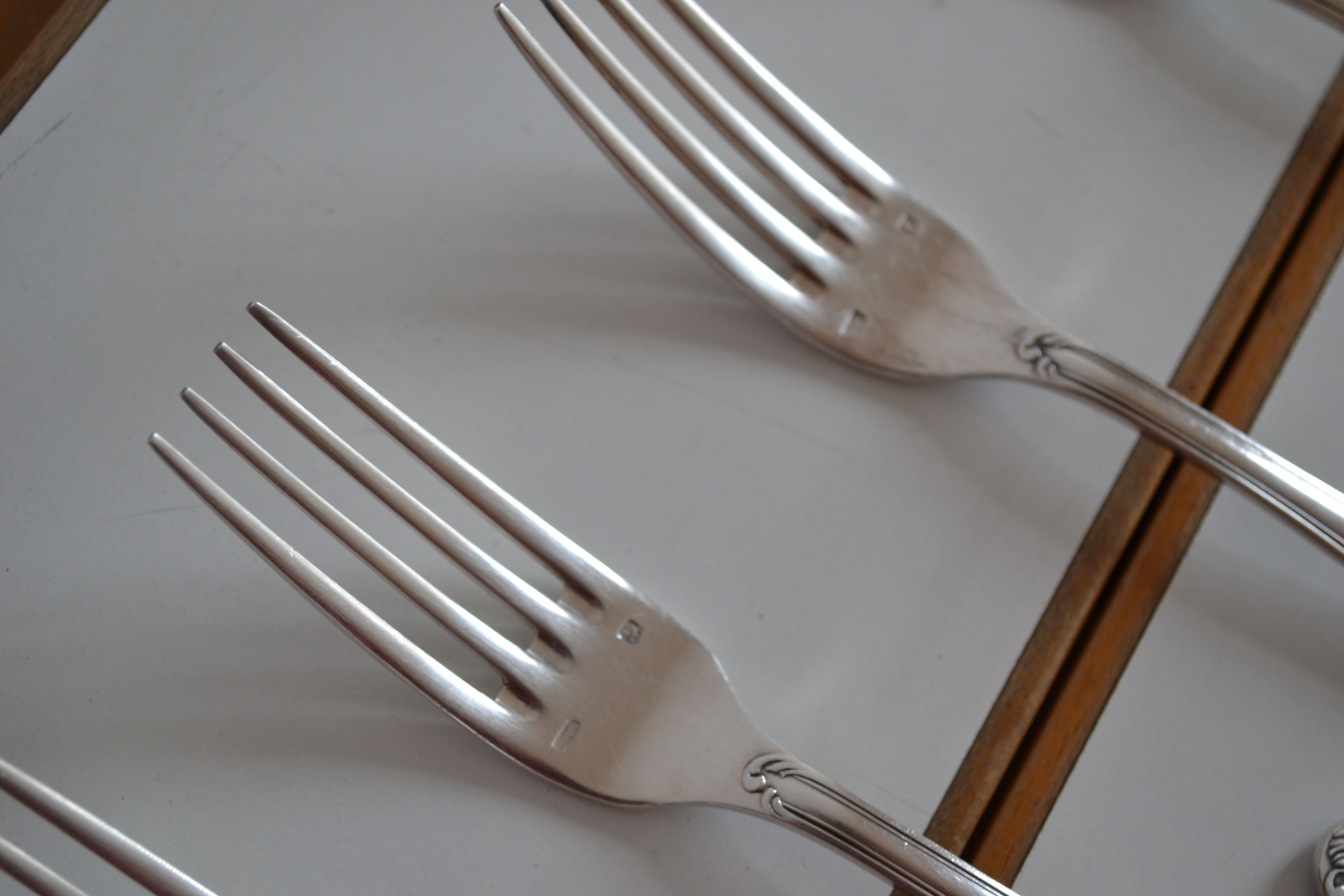 12 metal argente orfevre frionnet french table forks