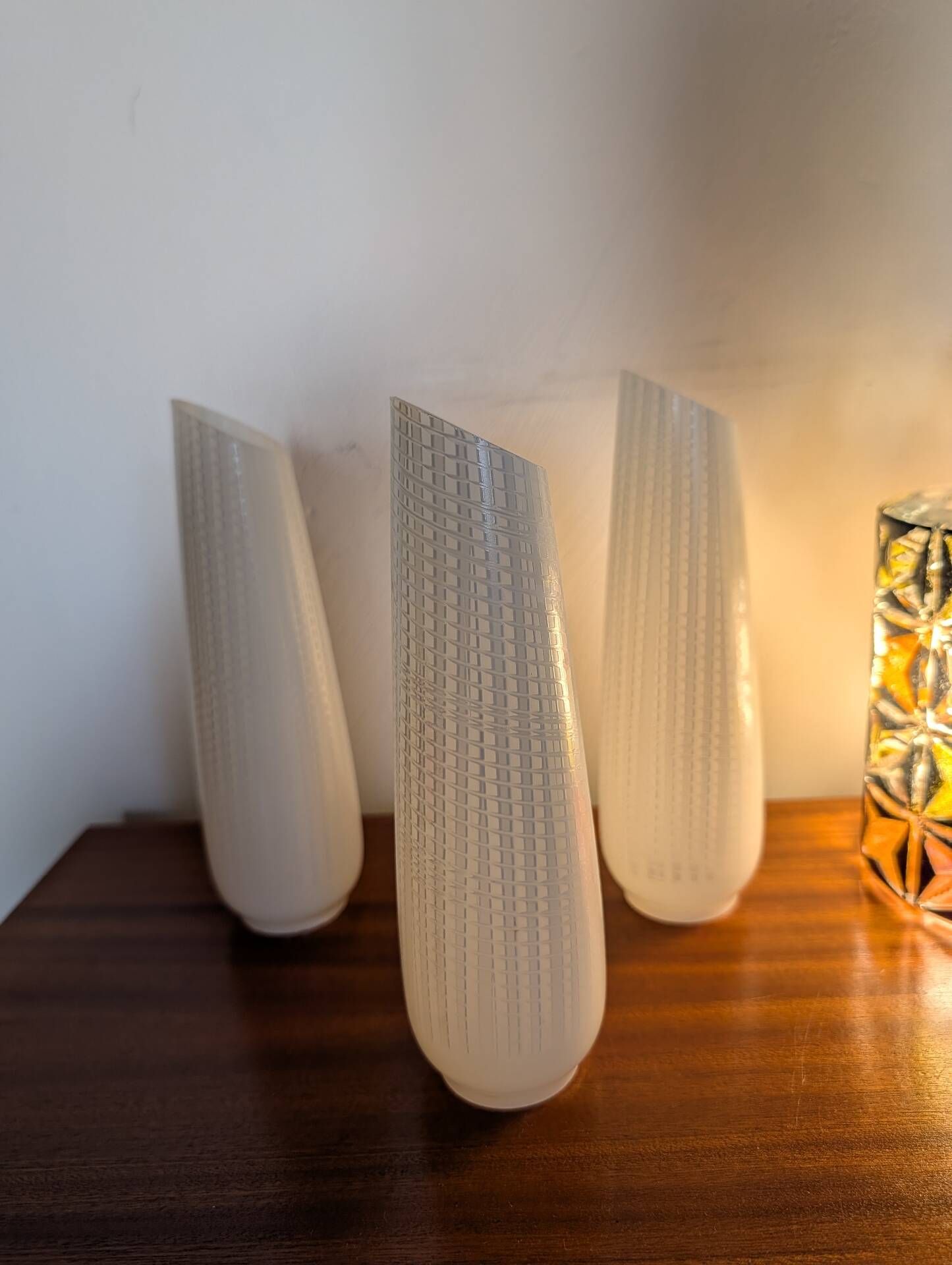 vintage opaline glass lamp shades from the 1970s