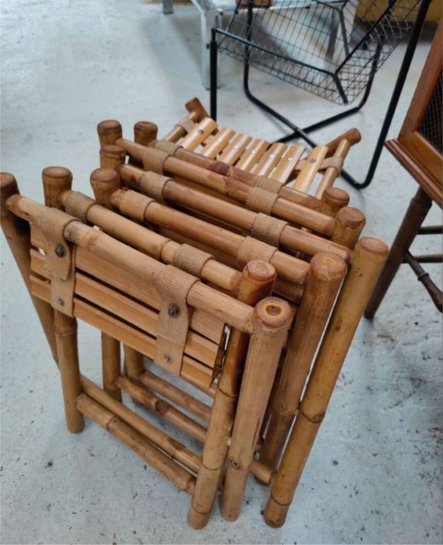 Bamboo folding stool