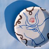 Taureau blanc - plateau en céramique