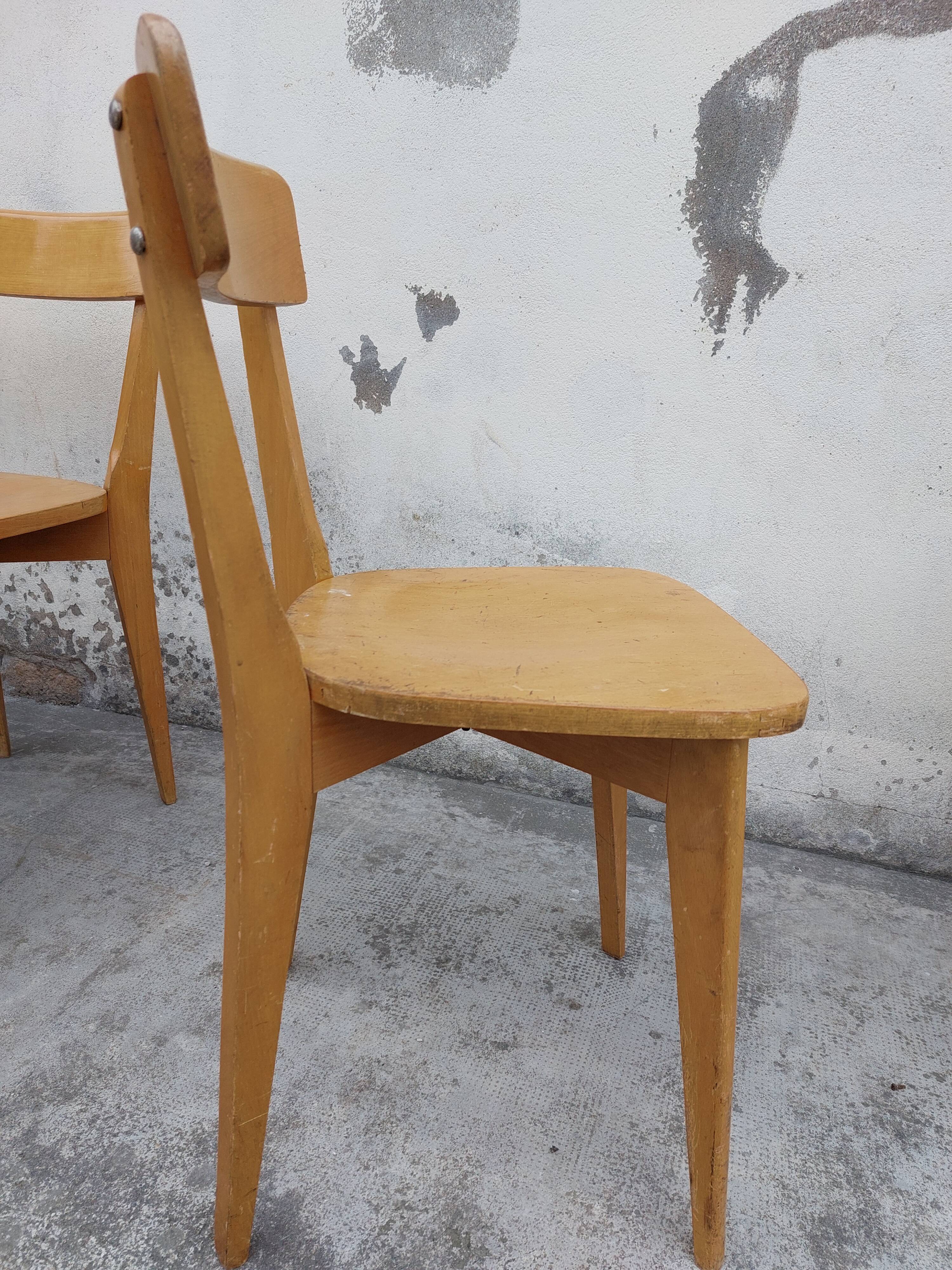 Série de 4 chaises de bistrot année 50