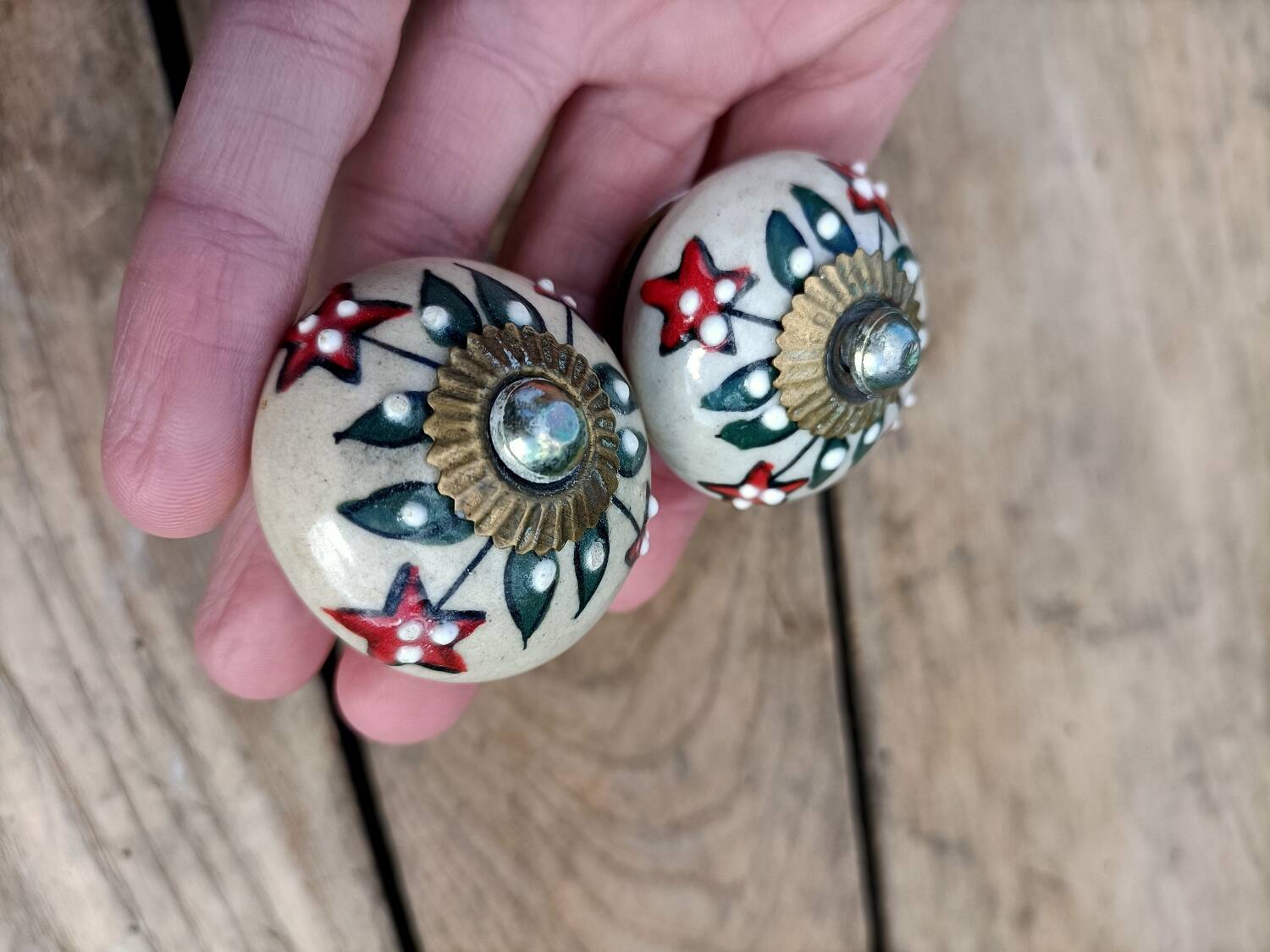 Retro door knobs in genuine sandstone