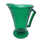 Pressed glass pitcher decoration relief art deco style