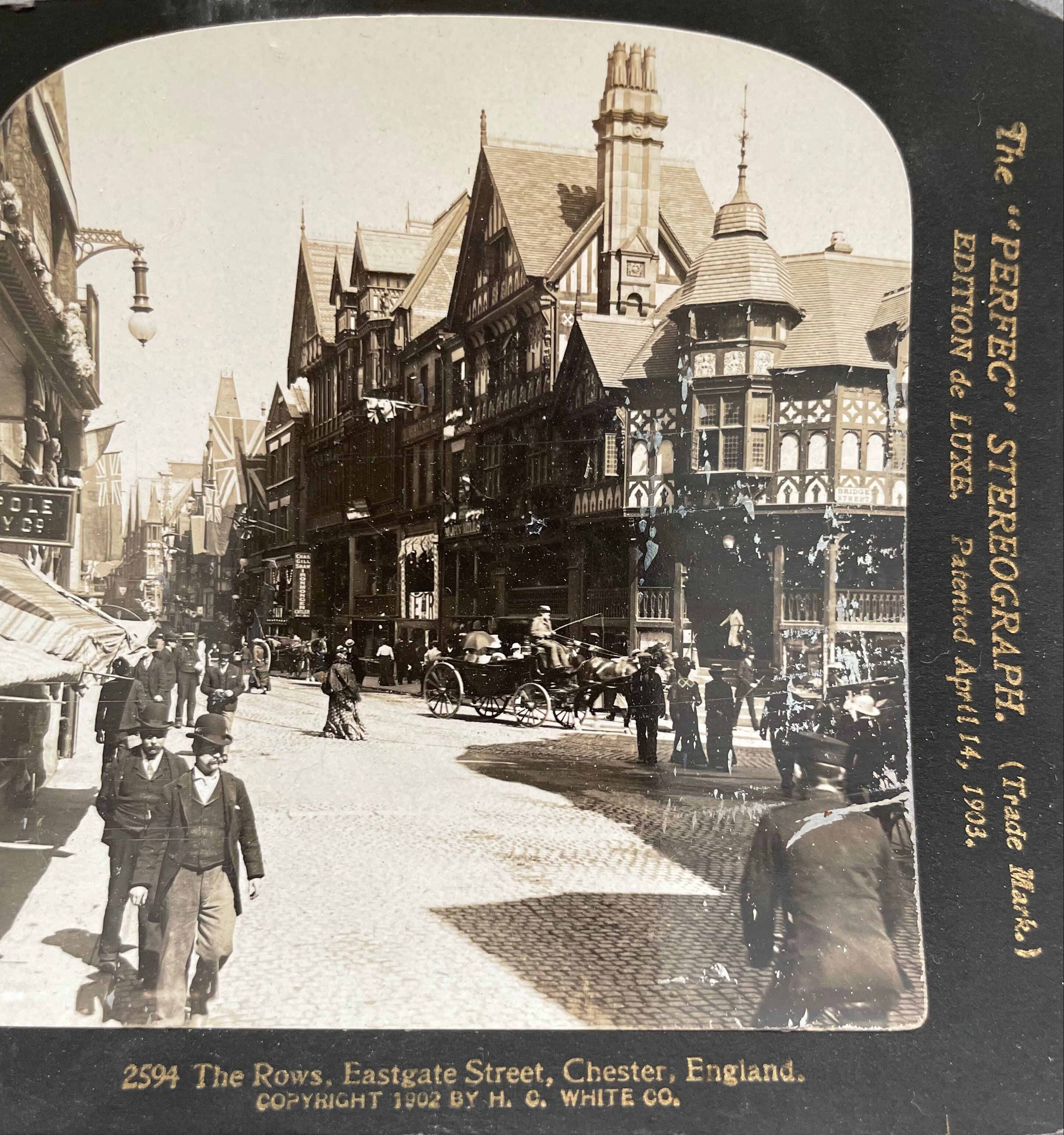 Old photography stereo, stereograph, luxury albumine 1903 Chester England