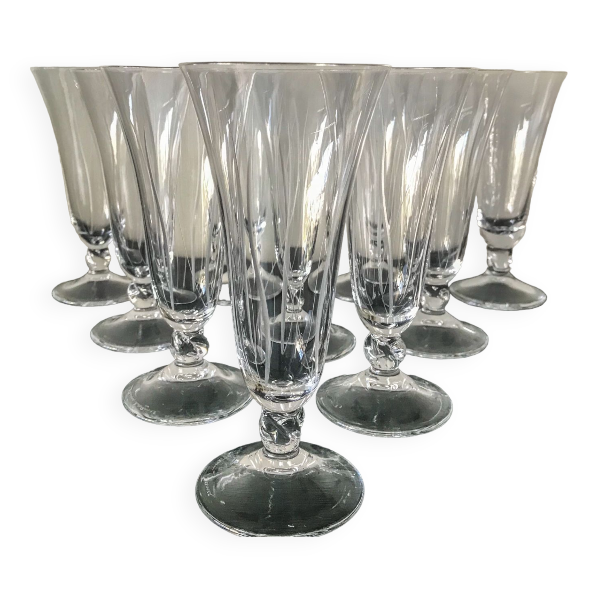 10 flutes à champagnes daum Selency