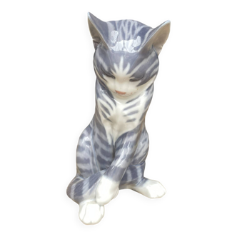 Royal Copenhagen porcelain cat signed
