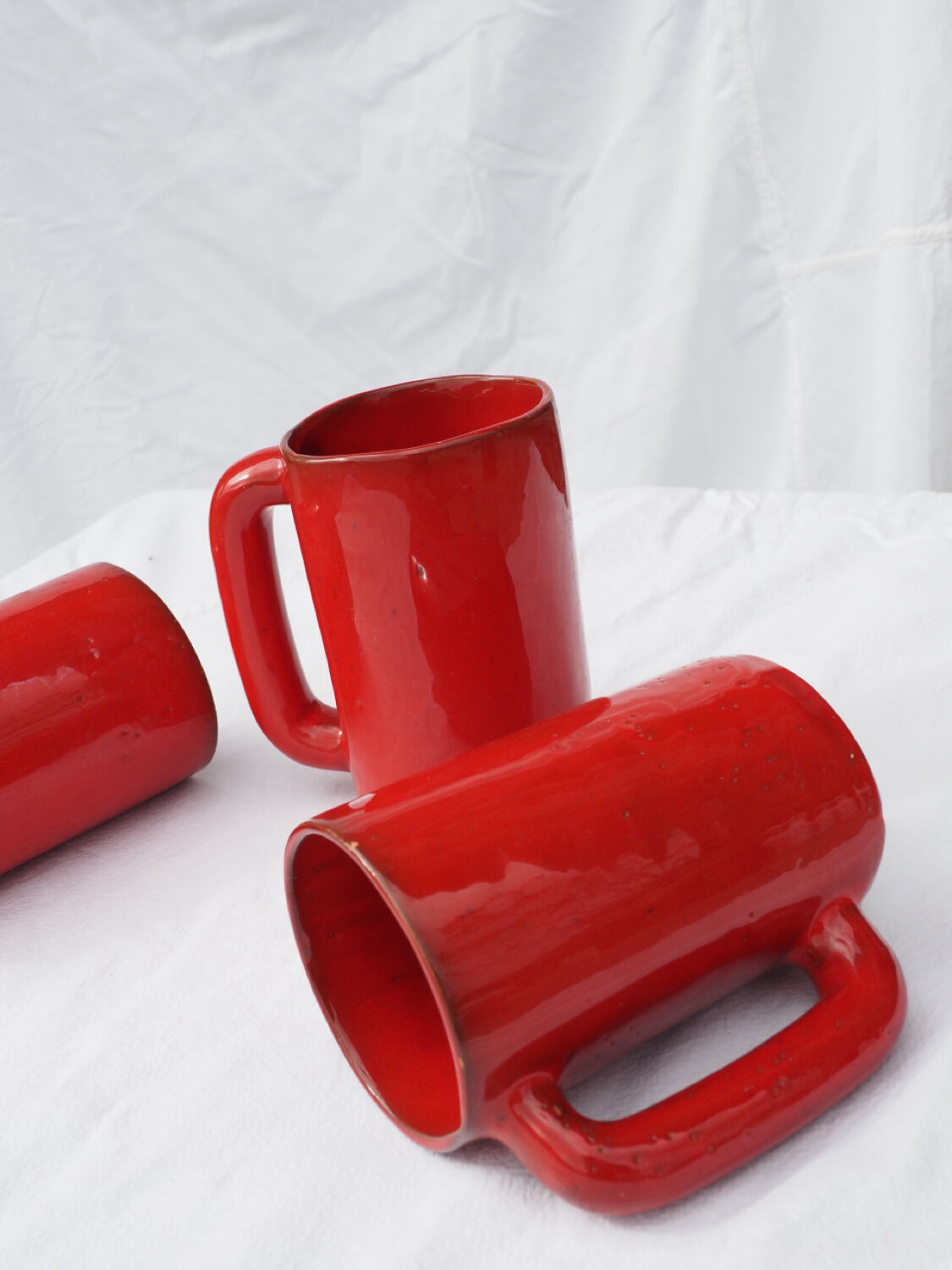 3 large mugs (tankards) from Vallauris, 1970s