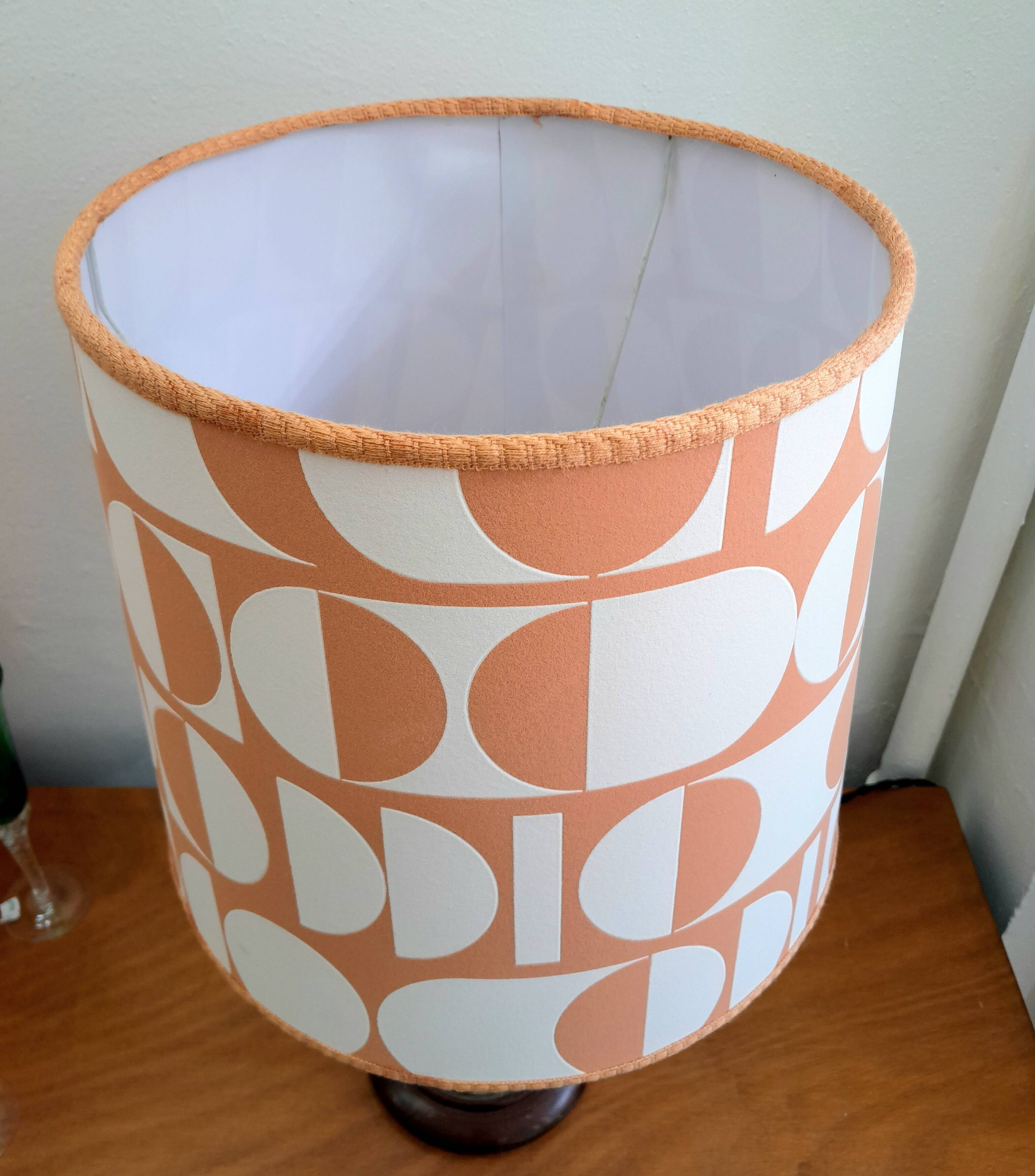 Vintage marble lamp and handmade lampshade