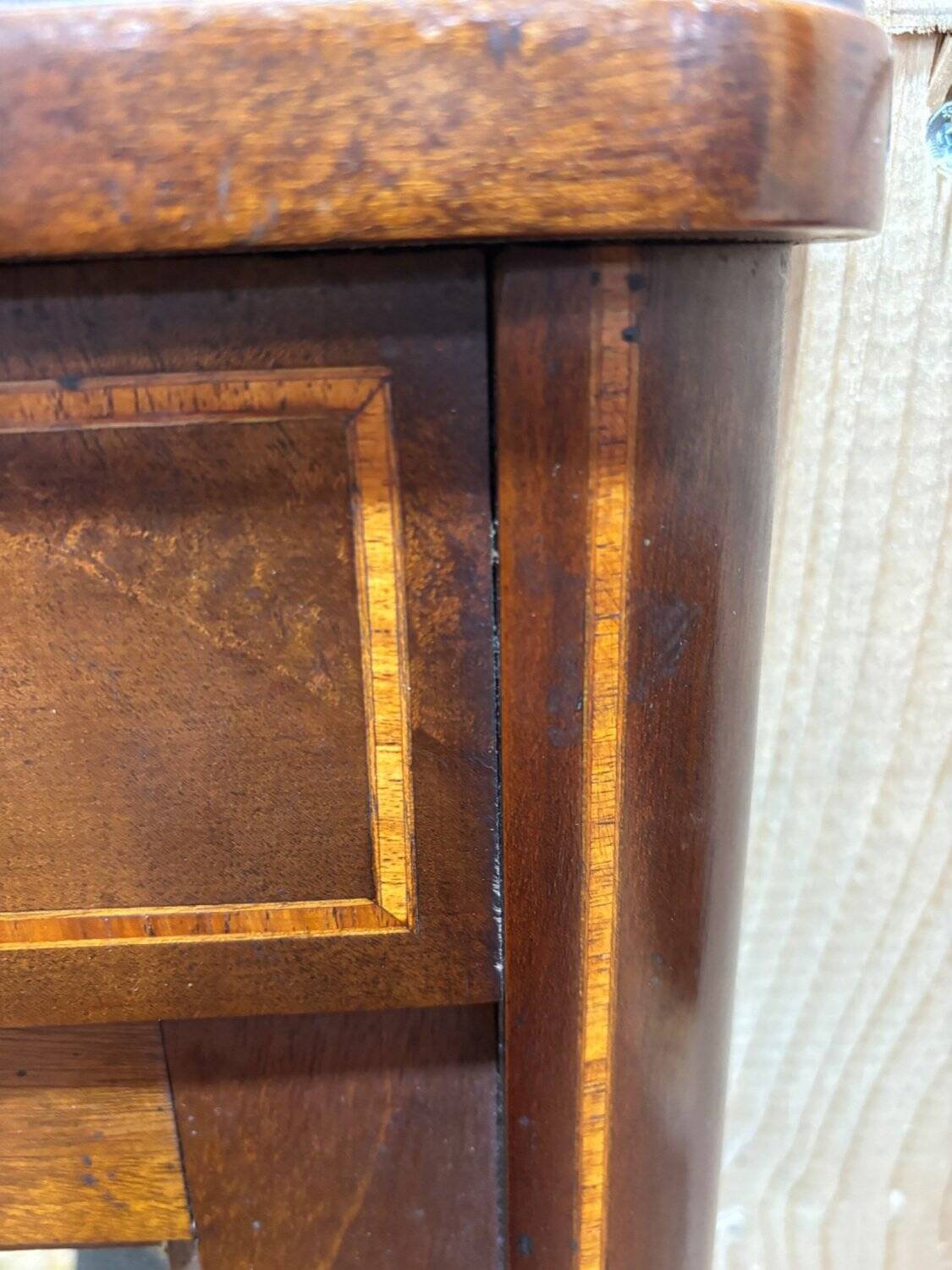 Wooden fireplace mirror